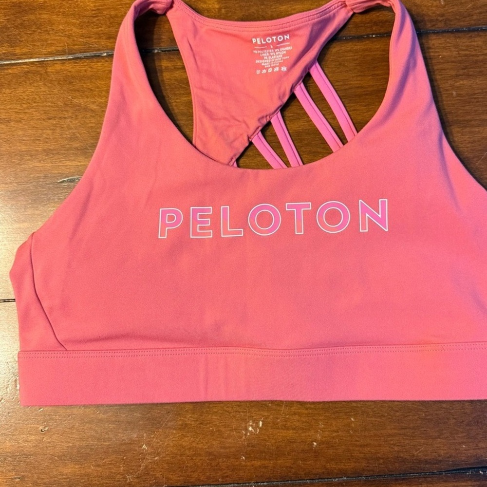 Peloton Pink Strappy Sports Bra